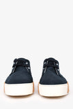 Hermes Navy Cotton Platform Espadrilles Size 6.5
