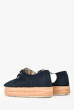 Hermes Navy Cotton Platform Espadrilles Size 6.5