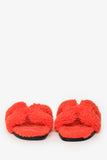 Hermes Orange Shearling/Leather Oran Sandals Size 35.5