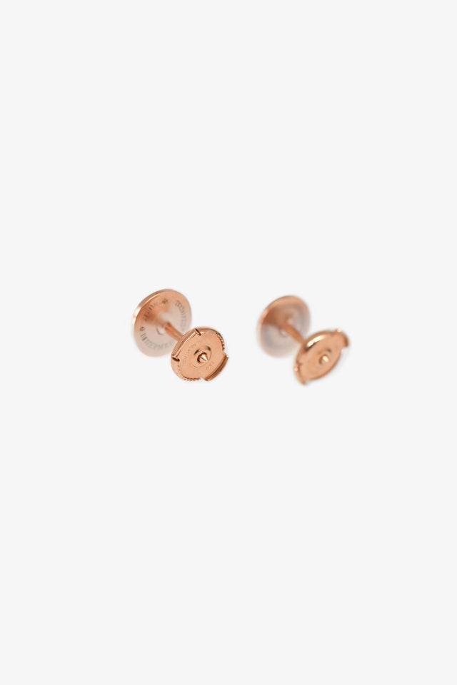 Hermes 18K Rose Gold Very Small Model Ex-Libris Earrings