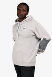 Burberry 2023 Grey Stretch Knit Sleeve Patch Logo Hoodie Size M Mens