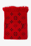 Louis Vuitton Red Wool/Silk Monogram Scarf