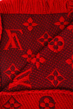 Louis Vuitton Red Wool/Silk Monogram Scarf