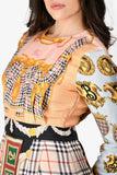 Burberry Pink/Multicolour Silk Long Sleeve Novacheck Dress Size 6