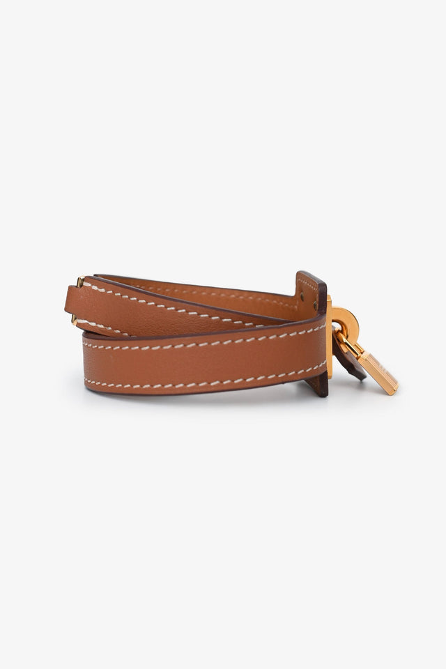 Hermes Gold Swift Leather Double Tour O'Kelly Bracelet