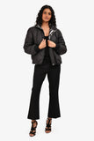 Hermes Black/White Reversible Printed Nylon Puffer Jacket Size 36