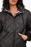Hermes Black/White Reversible Printed Nylon Puffer Jacket Size 36