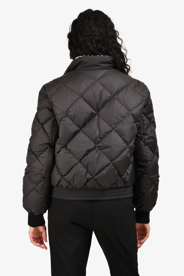 Hermes Black/White Reversible Printed Nylon Puffer Jacket Size 36