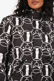 Hermes Black/White Reversible Printed Nylon Puffer Jacket Size 36