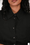 Prada 2022 Black Jacquard Logo Silk Cropped Button-Up Top (Size 40) + Shorts (Size 36) Set