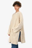 Hermes 2023 Cream Wool Knit Zip-Up Coat Size 34