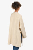 Hermes 2023 Cream Wool Knit Zip-Up Coat Size 34