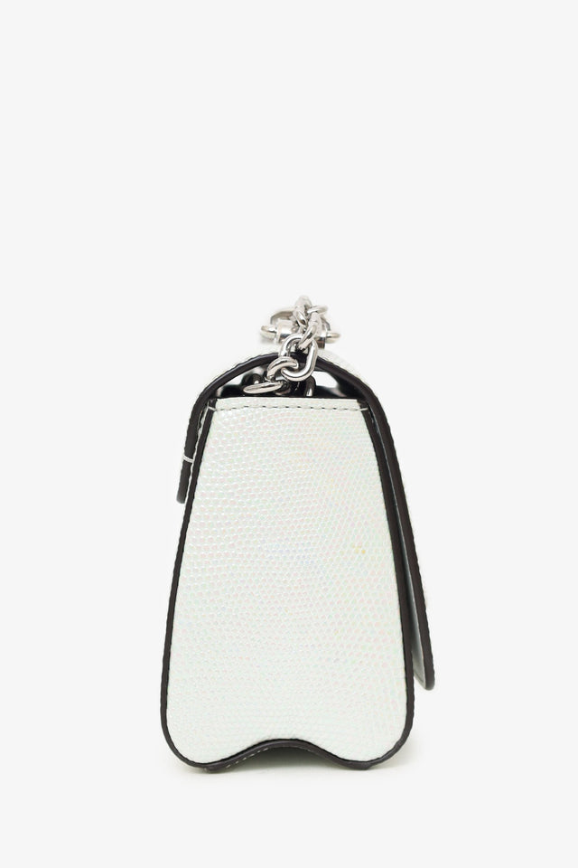Louis Vuitton 2020 White Iridescent Karung Leather Twist Mini with Crystal Buckle