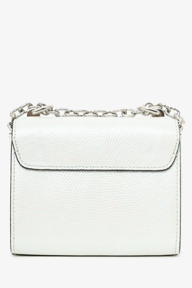 Louis Vuitton 2020 White Iridescent Karung Leather Twist Mini with Crystal Buckle