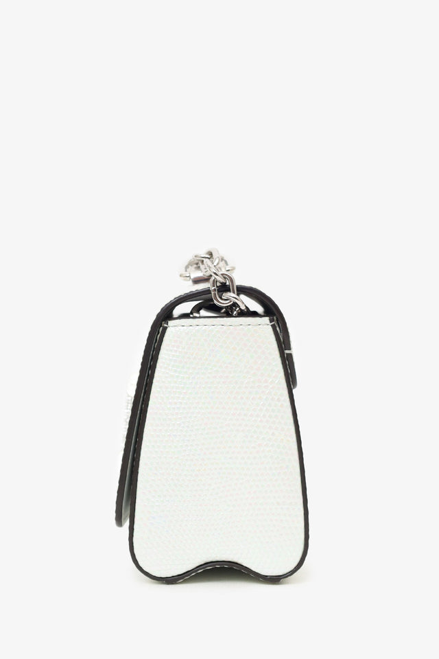Louis Vuitton 2020 White Iridescent Karung Leather Twist Mini with Crystal Buckle