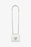 Louis Vuitton 2020 White Iridescent Karung Leather Twist Mini with Crystal Buckle
