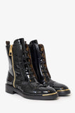 Louis Vuitton Patent Leather Combat Boots Size 37