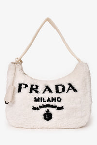 Prada White Terry Cloth Re-Edition 2000 Shoulder Bag