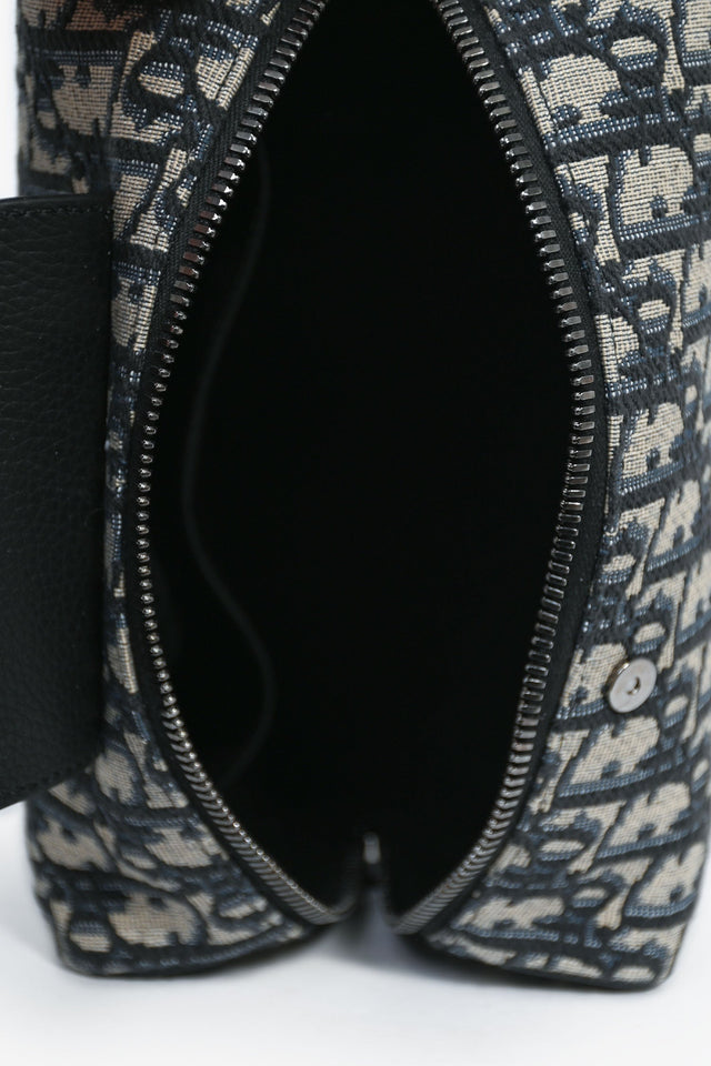Christian Dior Navy Oblique 'Manity Case' Pouch