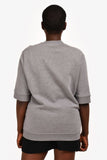 Hermes Grey/Brown Leather Embroidered "Metallerie au Carre" Short Sleeves Sweatshirt Size XL Mens