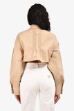 Prada 2023 Beige Cotton Poplin Cropped Jacket Size 38