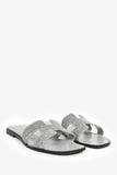 Hermes Silver Glitter Oran Sandals Size 40.5