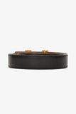Hermes Black/Taupe Leather Reversible H Belt