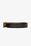 Hermes Black/Taupe Leather Reversible H Belt