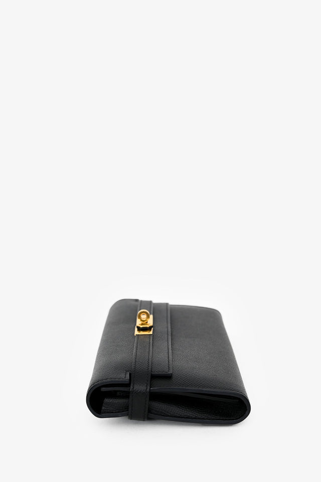 Hermes 2012 Black Epsom Leather Kelly Wallet