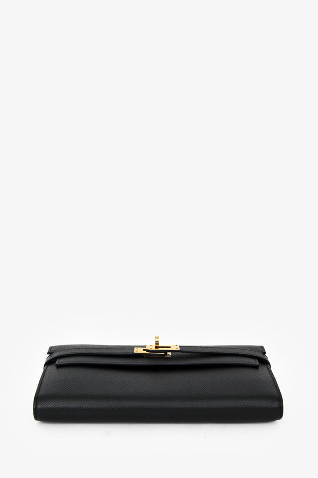Hermes 2012 Black Epsom Leather Kelly Wallet