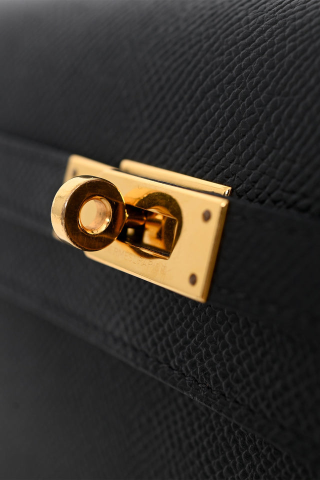 Hermes 2012 Black Epsom Leather Kelly Wallet