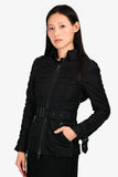 Burberry London Black Ruched Hooded Jacket Size 2 US