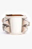 Hermes 2014 White Epsom Leather Collier De Chien Bracelet PHW