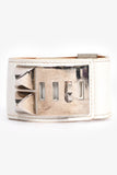 Hermes 2014 White Epsom Leather Collier De Chien Bracelet PHW