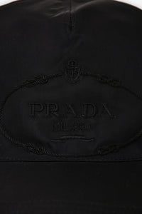 Prada Black Nylon/Leather Cap Size M