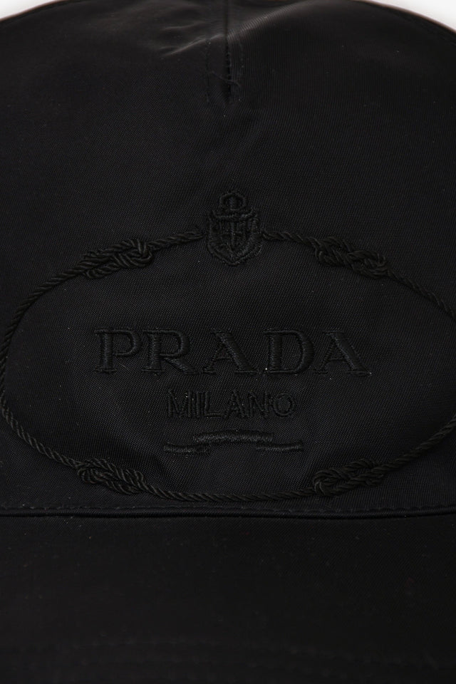 Prada Black Nylon/Leather Cap Size M