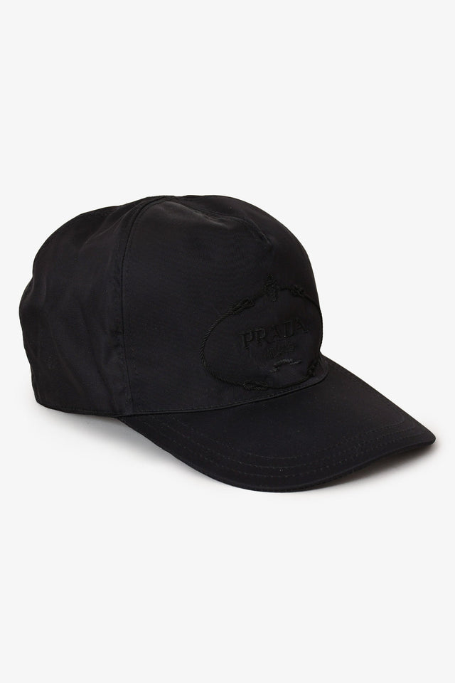 Prada Black Nylon/Leather Cap Size M