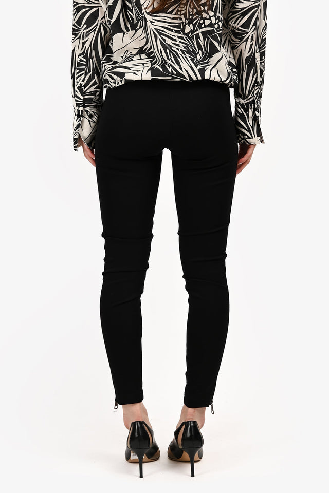 Burberry London Black Satin Side Panel Leggings Size 2