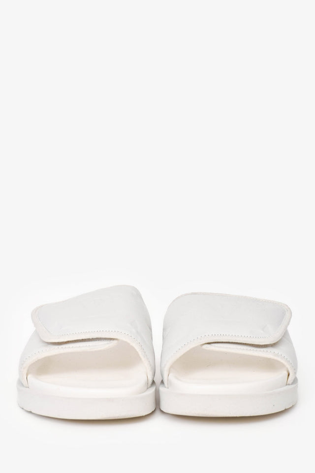 Louis Vuitton White Rubber/Leather Miami Slides Size 7 Mens