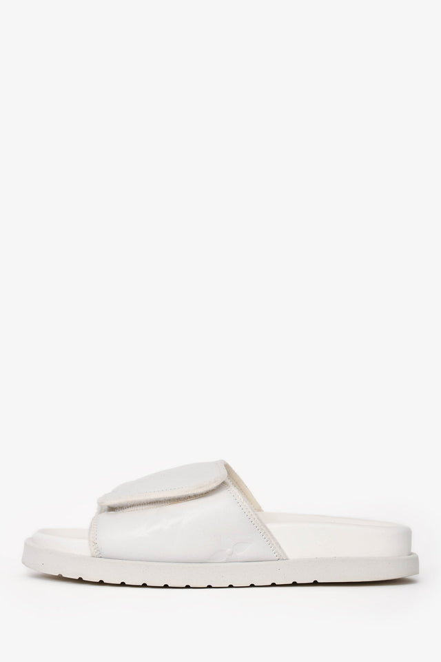 Louis Vuitton White Rubber/Leather Miami Slides Size 7 Mens