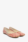 Louis Vuitton Cream/Pink Printed Ballet Flats Size 37