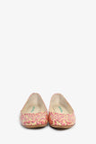 Louis Vuitton Cream/Pink Printed Ballet Flats Size 37