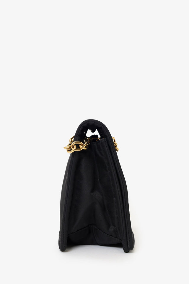 Prada Black Nylon Chain Shoulder Bag