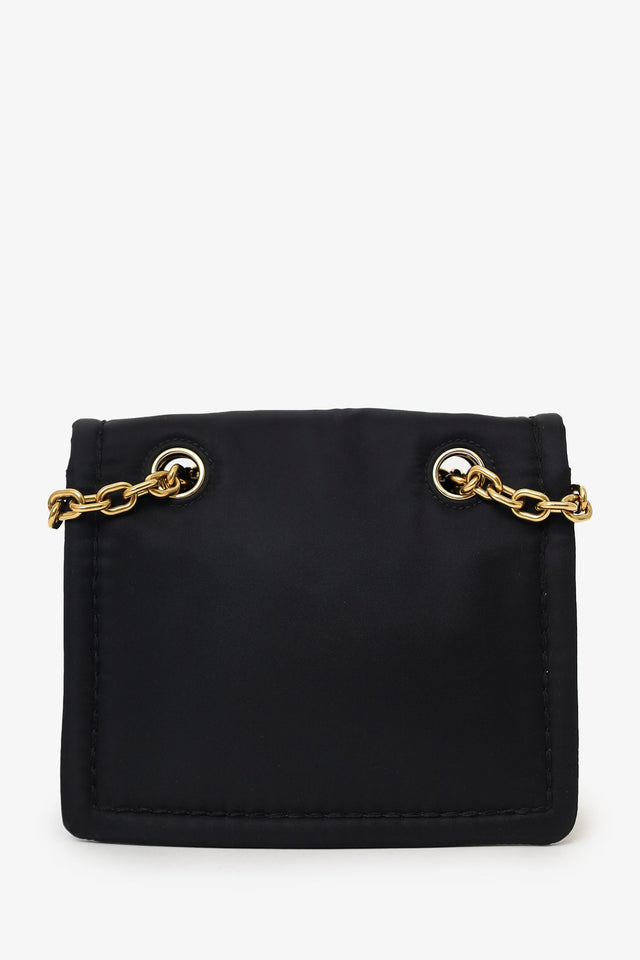 Prada Black Nylon Chain Shoulder Bag