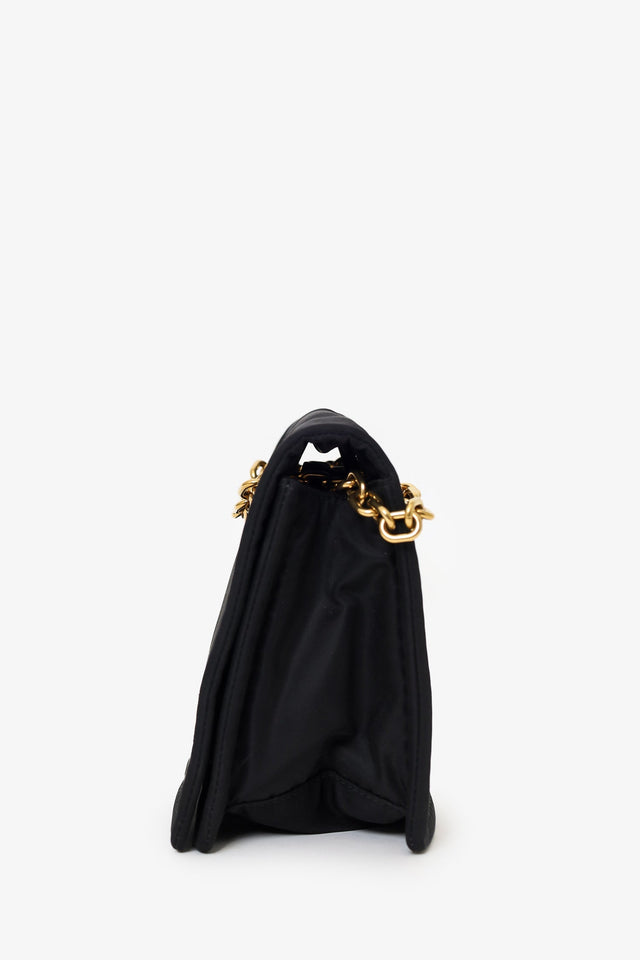 Prada Black Nylon Chain Shoulder Bag