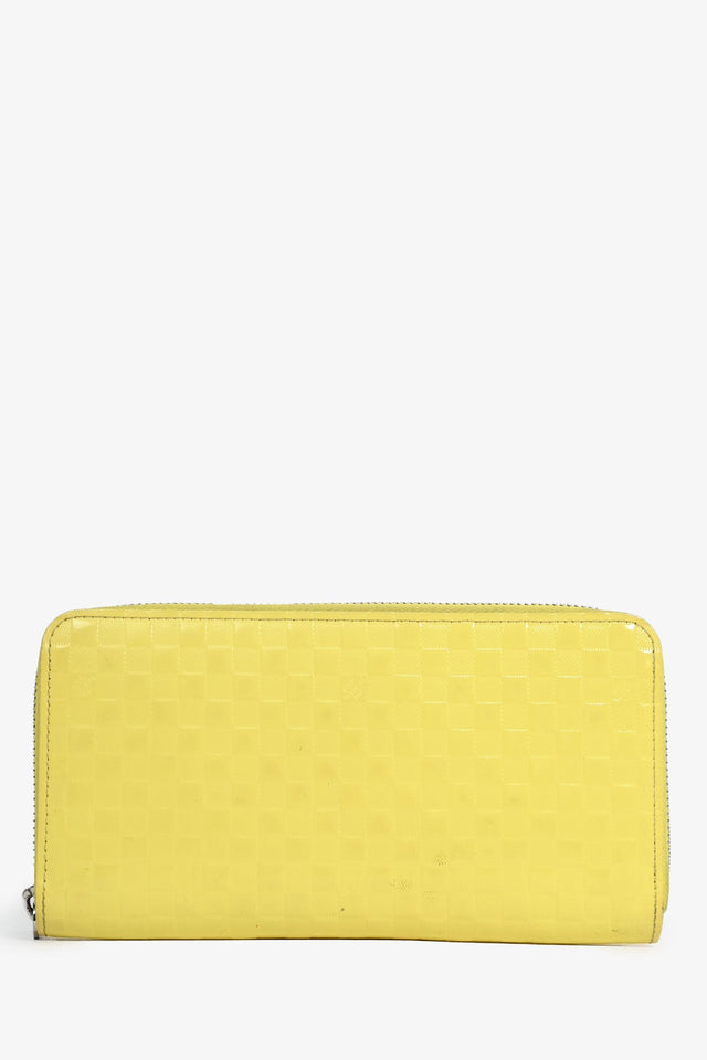 Louis Vuitton 2013 Yellow Damier Leather 'Facette' Long Zippy Wallet