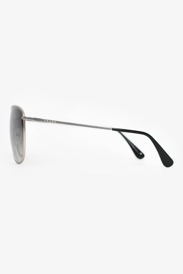 Prada Grey/Silver Square Aviator Sunglasses
