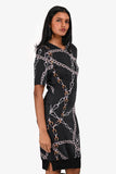 Louis Vuitton Black Chain Graphic Midi Dress Size XS