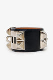Hermes Black Leather Collier de Chien Bracelet