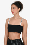 Christian Dior Black/White Knit Logo Bralette Size L